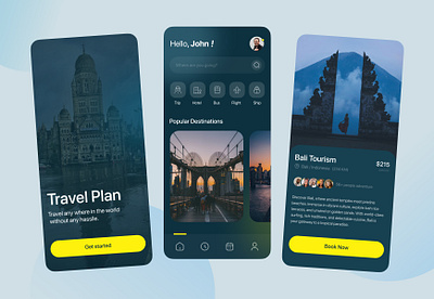 Travel App app blue book branding graphic design hotel minimal mobile tourism travel travel app trip ui ui design ux