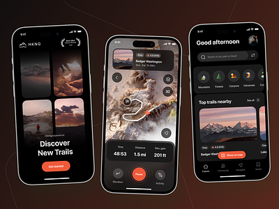 Hiking App Design Concept android app app design company app ui best app design ios mobile mobile app design compan mobile app screens mobile app ui