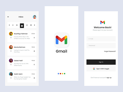 Gmail App Design appdesign emaildesign gmailui gmailux ui ux
