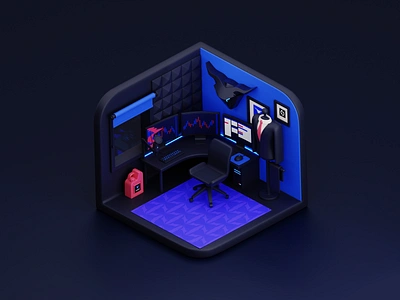 Aurox NFT Room 3d 3d illustration art blender brand design branding design digital diorama futuristic illustration illustration illustration for web illustrator isometric object illustration