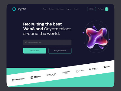 Crypto company website bitcoin blockchain development brc 20 project creative banner creative hero section creative ui design creative website creative website designer crypto website nft app nft website nft website design ordi recruitment firm web 3.0 design web design website designs