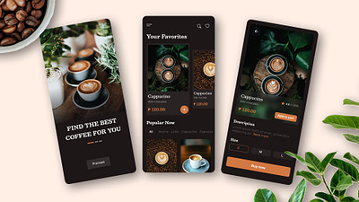 Coffee App / Coffee Restaurant animation app coffee app coffee restaurant design figma figma animations figma app figma design app figma kit figma mobile app figma prototyping figma ui kit mobile app mobile design ui uiux uiux design xd xd designing