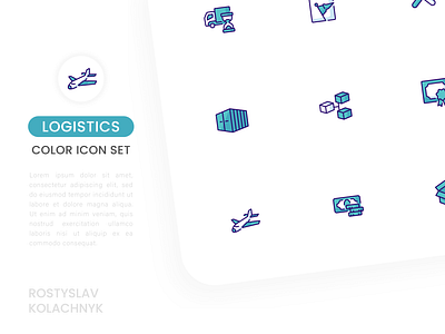 Icon set for logistics company branding design flat graphic design icon set iconography icons illustration linear lineart logistics logo outline plane real client svg symbol ui ux vector