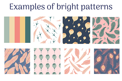 Feather feather forest birds pattern 2024 berries bird branding card cosy design fabric feather footprint forest graphic design ill illustration pantone pastel pattern seamless spring textile