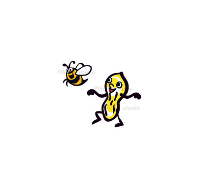 Peanuts & Bee Illustration for Package illustration