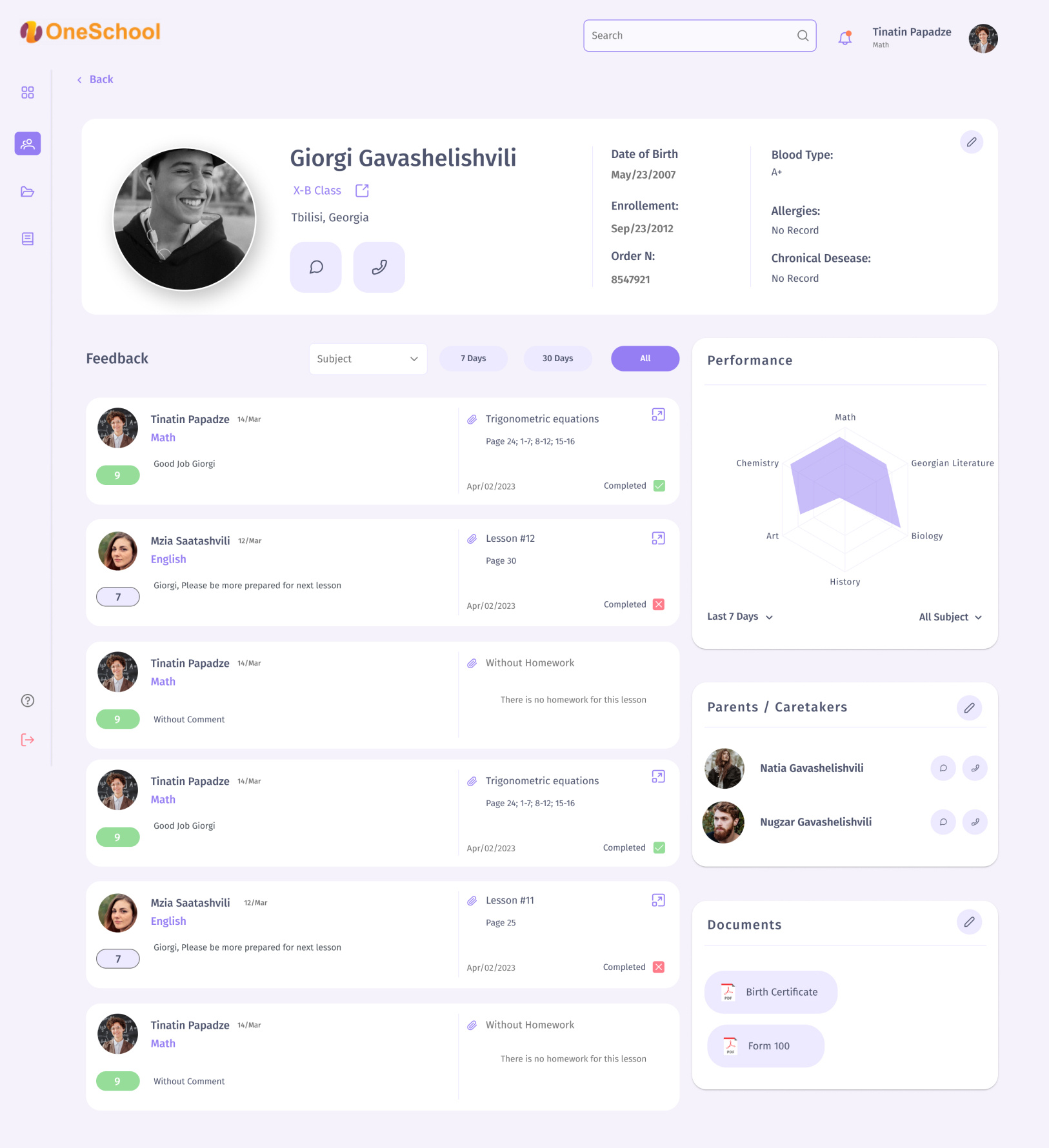 School Management System UI/UX by Nika Berekashvili on Dribbble
