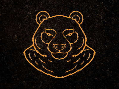 Golden Panda bear beast design emblem face gold golden head illustration logo logotype mascot panda print silhouette vector vintage