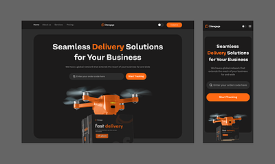 Hero Section for Logistics company cargo delivery delivery solutions interaction logistics logistics company product designer prototype shipping shipping company cargo tracking tracking order uiux uxdesigner