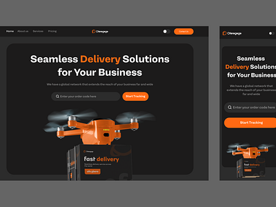 Hero Section for Logistics company cargo delivery delivery solutions interaction logistics logistics company product designer prototype shipping shipping company cargo tracking tracking order uiux uxdesigner