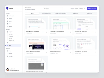 Riskscan dashboard - documents section dashboard dashboard module product design saas dashboard ui ui design web design