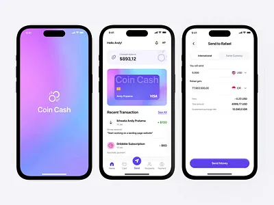 Coin Cash - Exchange Financial Apps android animation app design apps dipa inhouse finance financial apps ios iphone kanban list view mobile mobile app mobile design money saas
