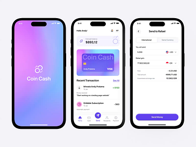 Coin Cash - Exchange Financial Apps android animation app design apps dipa inhouse finance financial apps ios iphone kanban list view mobile mobile app mobile design money saas