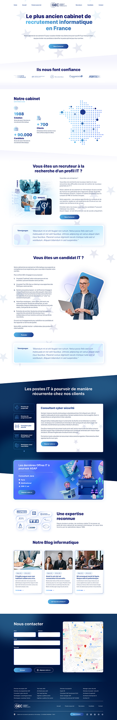 GEC.fr landing page web design website design