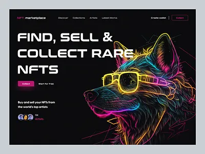 NFT Marketplace 3d animation branding clean collect dog find graphic design illustration logo marketplace modern motion graphics nft nftshop sell ui