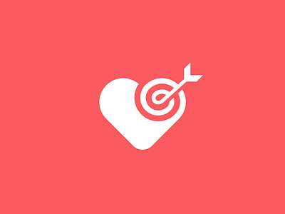 Heart + target arrow branding concept double meaning heart logo mark minimalist roxana niculescu simple symbol target