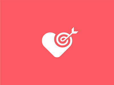 Heart + target arrow branding concept double meaning heart logo mark minimalist roxana niculescu simple symbol target