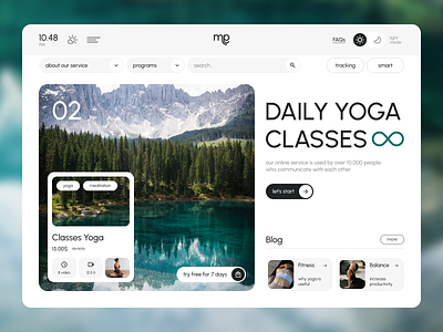 Website for Yoga Classes clean design desktop exercise fitness home page light interface mental health minimalism nature ui ux usability ux ui web design web page website website design yoga yoga site yoga website