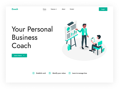 Business coach website hero section branding daily design hero section illustration logo typography ui user interface ux vector website website design