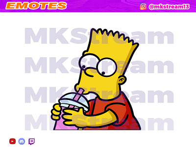 Twitch emotes the simpsons bart sip drink animated emotes anime bart cute design emotes homer illustration sip sipemote sub badge the simpsons twitch