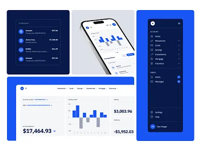 Financial Dashboard for SaaS Startup bank bank app banking bar chart charts credit card digital banking finance app finances financial fintech fintech app mobile banking money online banking saas ui user experience user interface ux