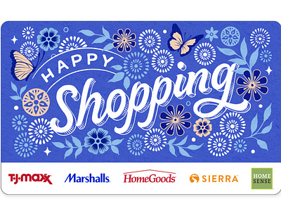 Happy Shopping custom art design digital lettering giftcard illustration lettering print shopping typography