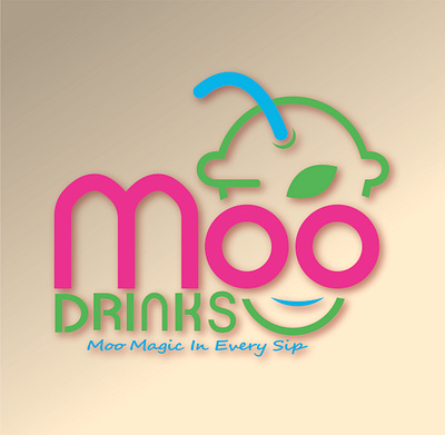 Logo Design of MOO Drinks. branding graphic design logo