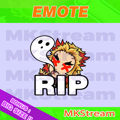 Twitch emotes demon slayer rengoku rip dead animated emotes anime cute demon slayer design emote emotes illustration kimetsu no yaiba rengoku rip rip emotes sub badge twitch emotes