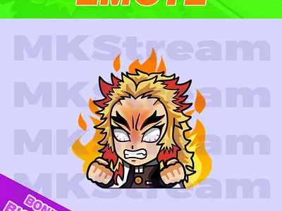 Twitch emotes demon slayer rengoku rage angry emotes animated emotes anime cute demon slayer design emote emotes illustration kimetsu no yaiba rage emotes rengoku sub badge twitch emotes