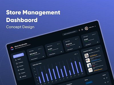 Store Management Dashboard | Concept Design dark design dark mode dashboard dashboard design dashboard design dark mode dashboard management digital store figma sina berenji store management ui ui ux ux