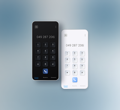 Neomorphism dialing screen android app design dialing figma neumorphism phone ui