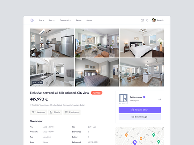 Property page agency apartment app listing map marketplace product design property property listing real estate real estate agency schedule tour web app web design