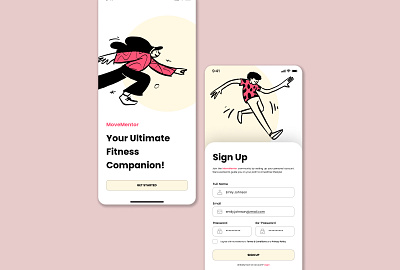 #001 Daily UI Challenge - Sign Up Page app challenge dailyui dailyuichallenge design graphic design illustration mobile signup signuppage ui ux welcome welcomepage