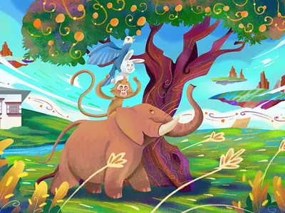 fourfriend childrenbook childrenillustration illustration illustration design illustration digital jiaone