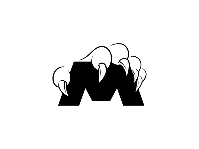 Initials M + Monster Claws brand branding clawslogo illustration initialsm logo logos mlogo monsterlogo