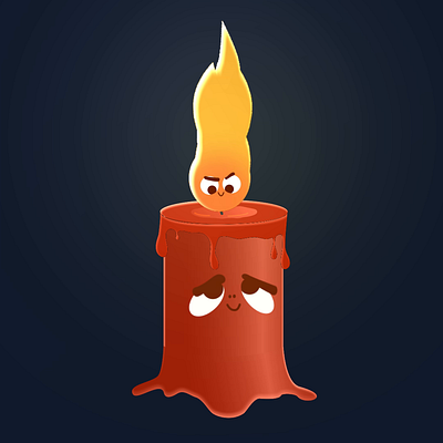 Candle And Fire 2d animation animation candle candle and fire candle melting cut face face fire motion graphics puppy face