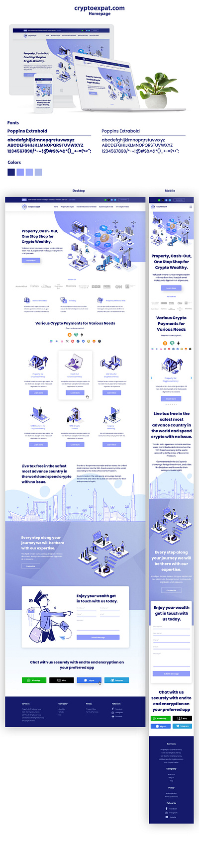 CryptoExpat.com landing page web design wesite design