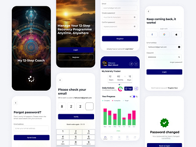 Daily Routine Update UIUX APP Design data recover flow forgot password login sign ui update ux wireframe