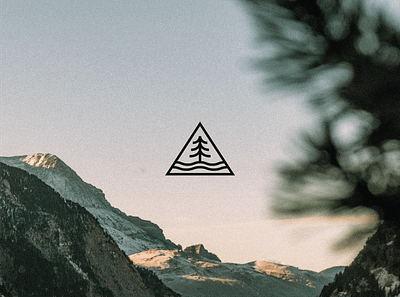 Element brand branding design element forest graphic design logo mountains nature outdoor outdoors pine river simple surf tree waves woodland