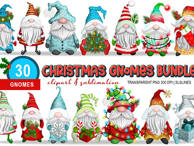 Christmas Gnomes Holiday Clipart