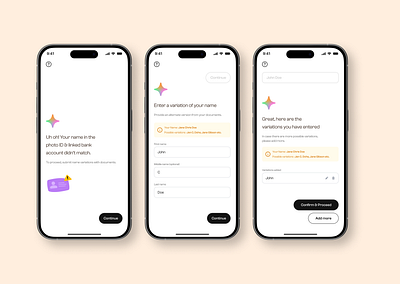 Onboarding - Name mismatch (KYC) (AI) ai design documents finance fintech kyc minimal onboarding ui upload upload documents user experience user interface ux virtual assistant website