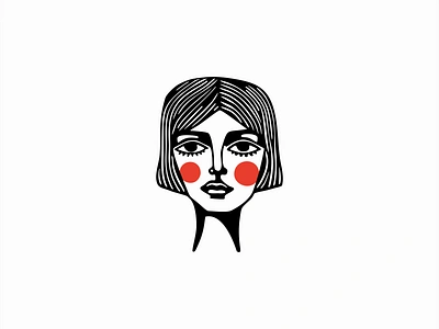 Retro Woman Logo beautiful beauty branding design face girl identity illustration lady lines logo mark portrait retro rubber stamp symbol vector vintage woman