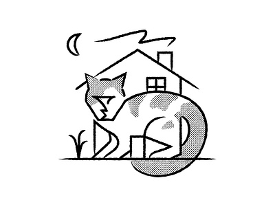 BP x Kawa animal black and white branding cat charity halftone illustration illustrator line line art lineart minimal minimalist screentone simple