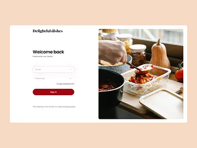Delightful dishes Sign in page branding design graphic design logo ui ux website