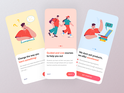 Edtech Onboarding screen animation app branding clean edtech ios onboarding ui ux