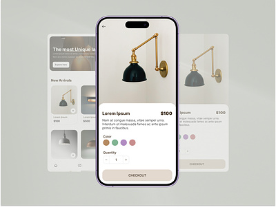 Lamp app app dribbble mobile modern shop simple