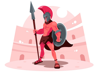 Gladiator vector cartoon empire fight gladiator illustration man vector warrior