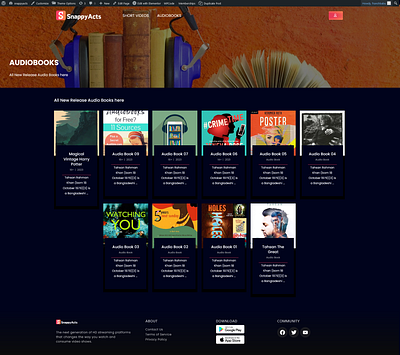 A Short video and a audiobook website design website website design wordpress