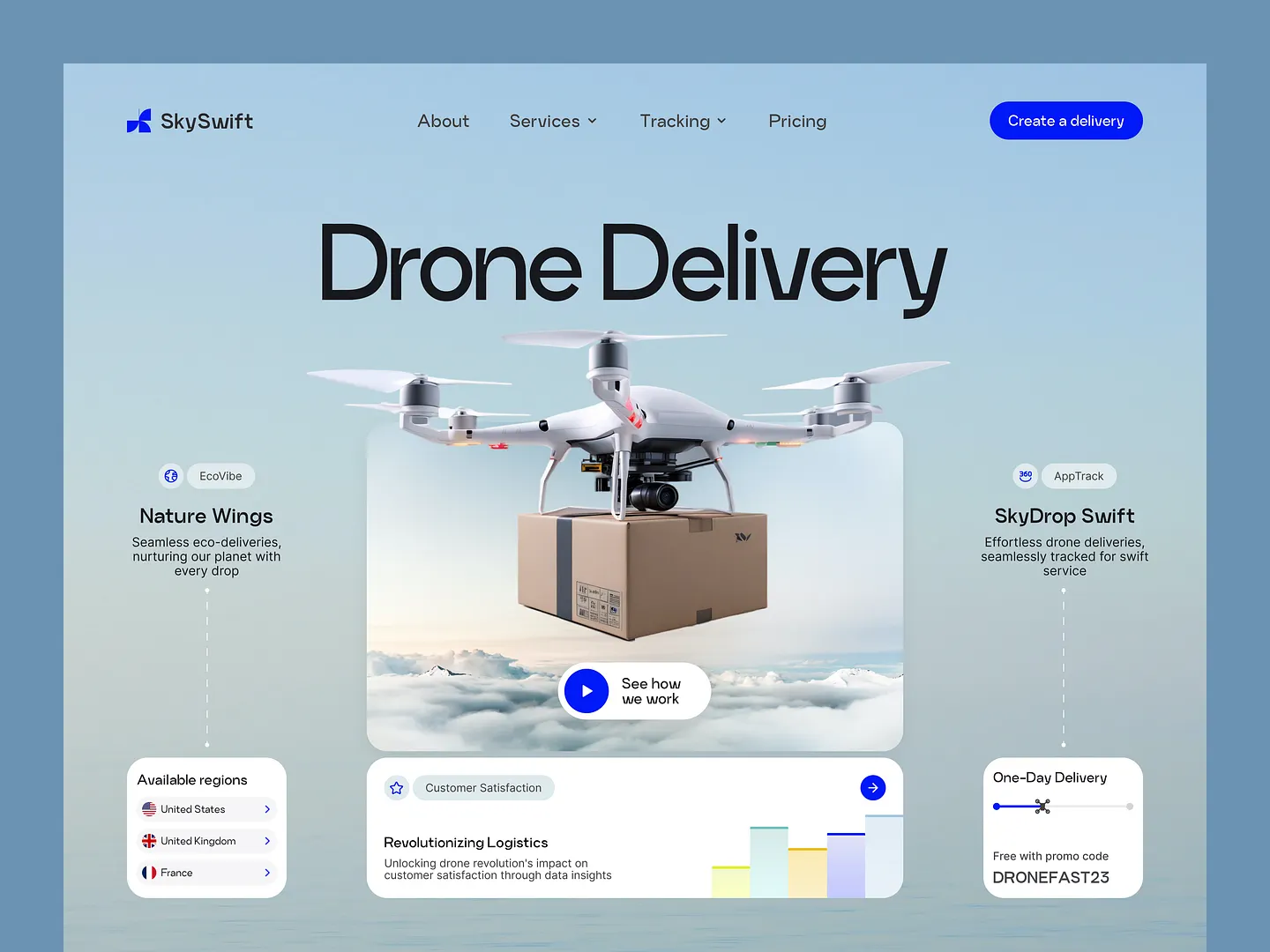 Innovative Courier Website Design: SkySwift