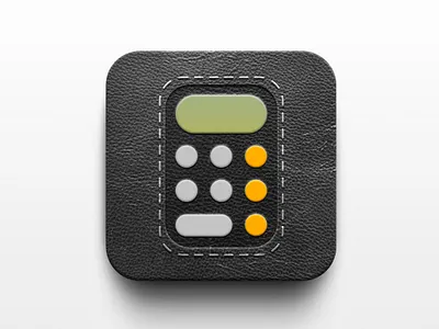 Calculator ✲ Leather apple icon leather skeuomorphism