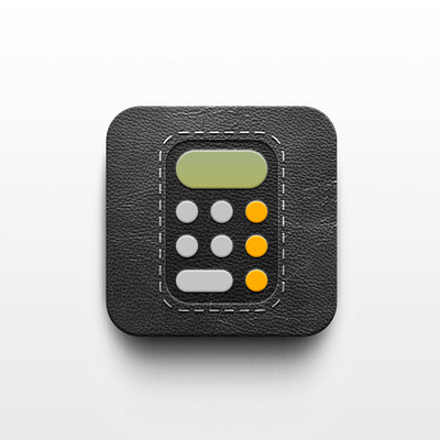 Calculator ✲ Leather apple icon leather skeuomorphism